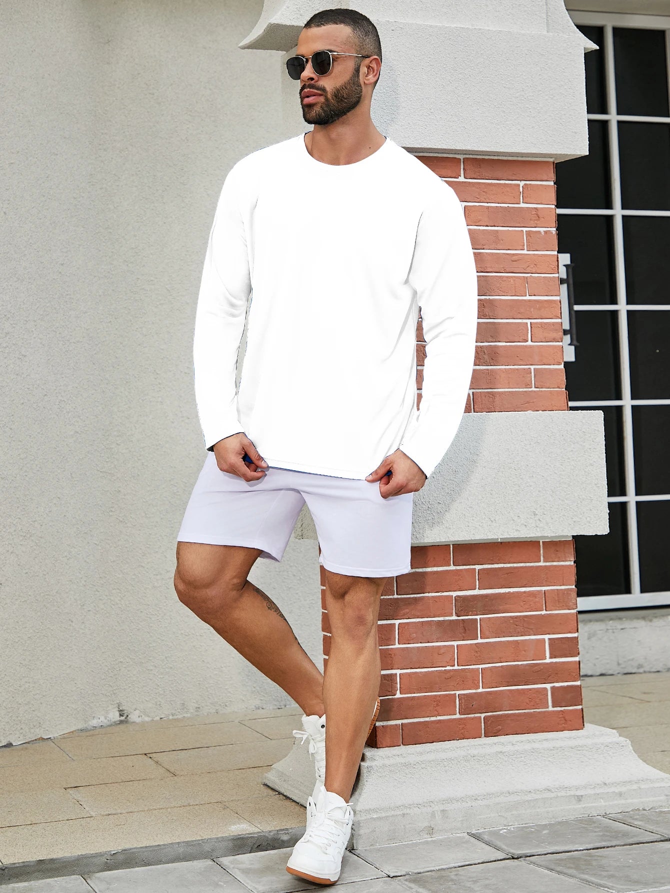 5-piece men's running speed dry long sleeved T-shirt suitable for sports fishing and sun protection clothing