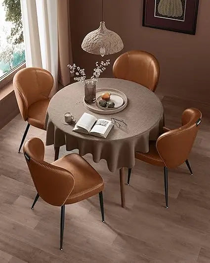 Elegant Dining Chairs Set of Four with Synthetic Leather Upholstery