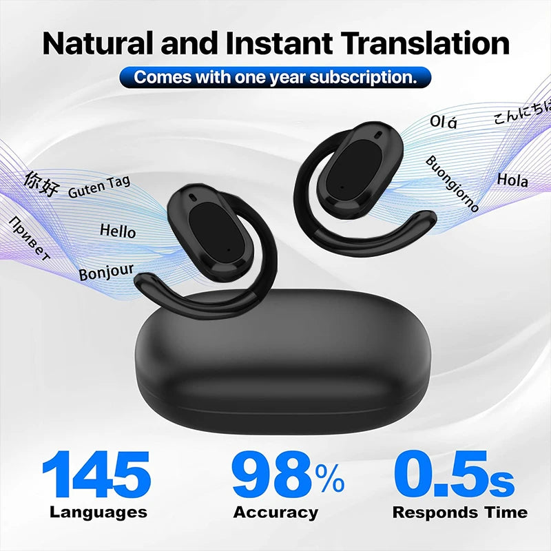 AI Language Translator Earbuds for Multilingual Travel and Business