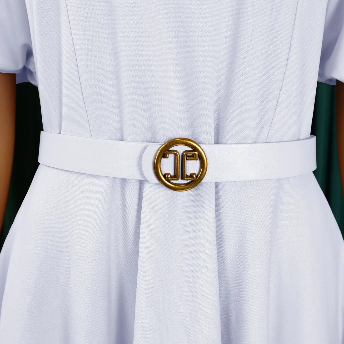 African Women O Neck Short Sleeve Belted Pleated Midi Dress