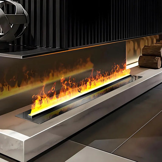 Water Vapor Electric Fireplace with Multicolour Realistic Flame Effect
