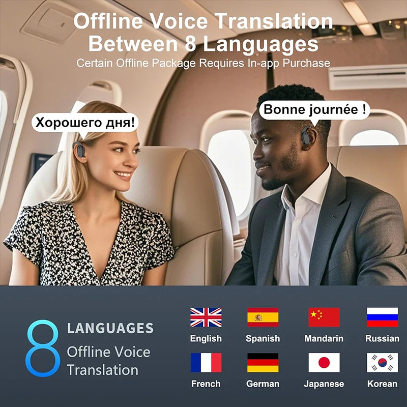 AI Language Translator Earbuds for Multilingual Travel and Business