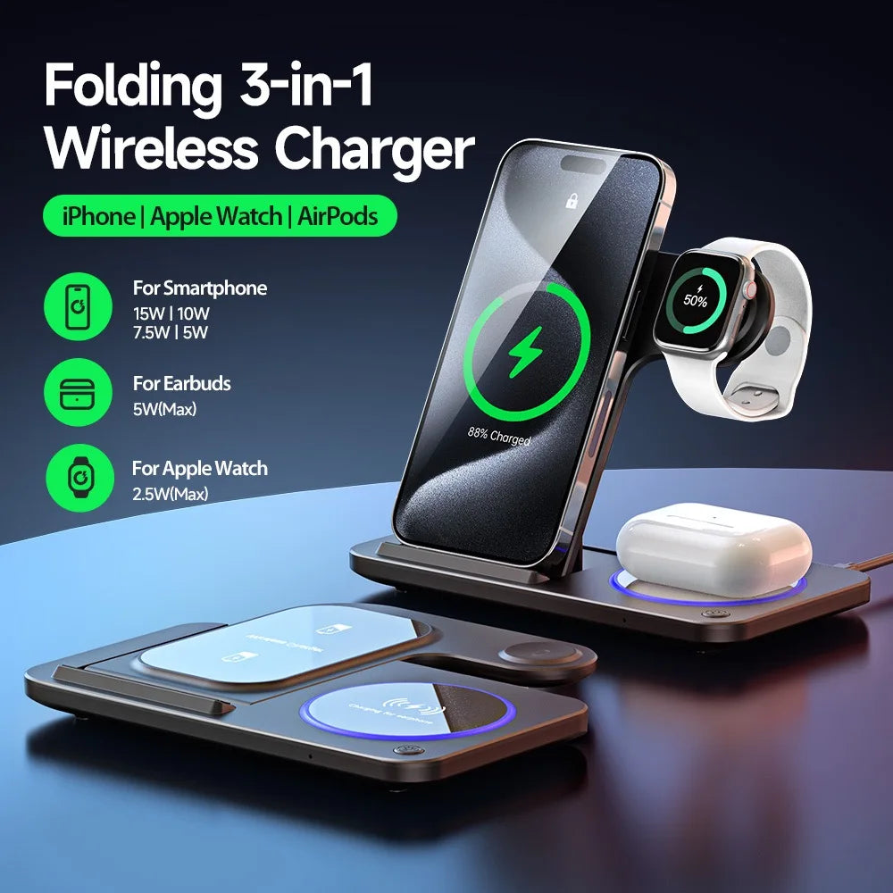 3 in 1 Wireless Charging Station for iPhone Apple Watch Airpods
