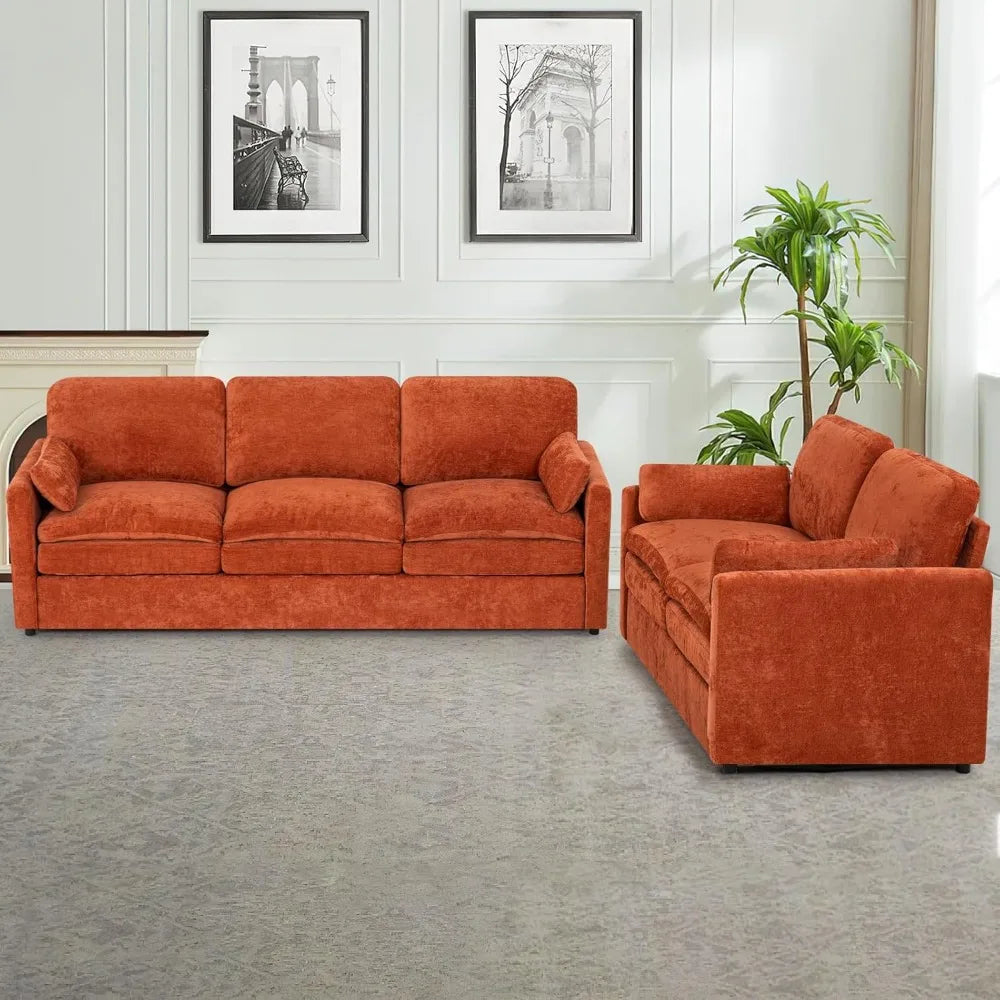 Modern Upholstered Sofa Couch with Soft Thick Cushions