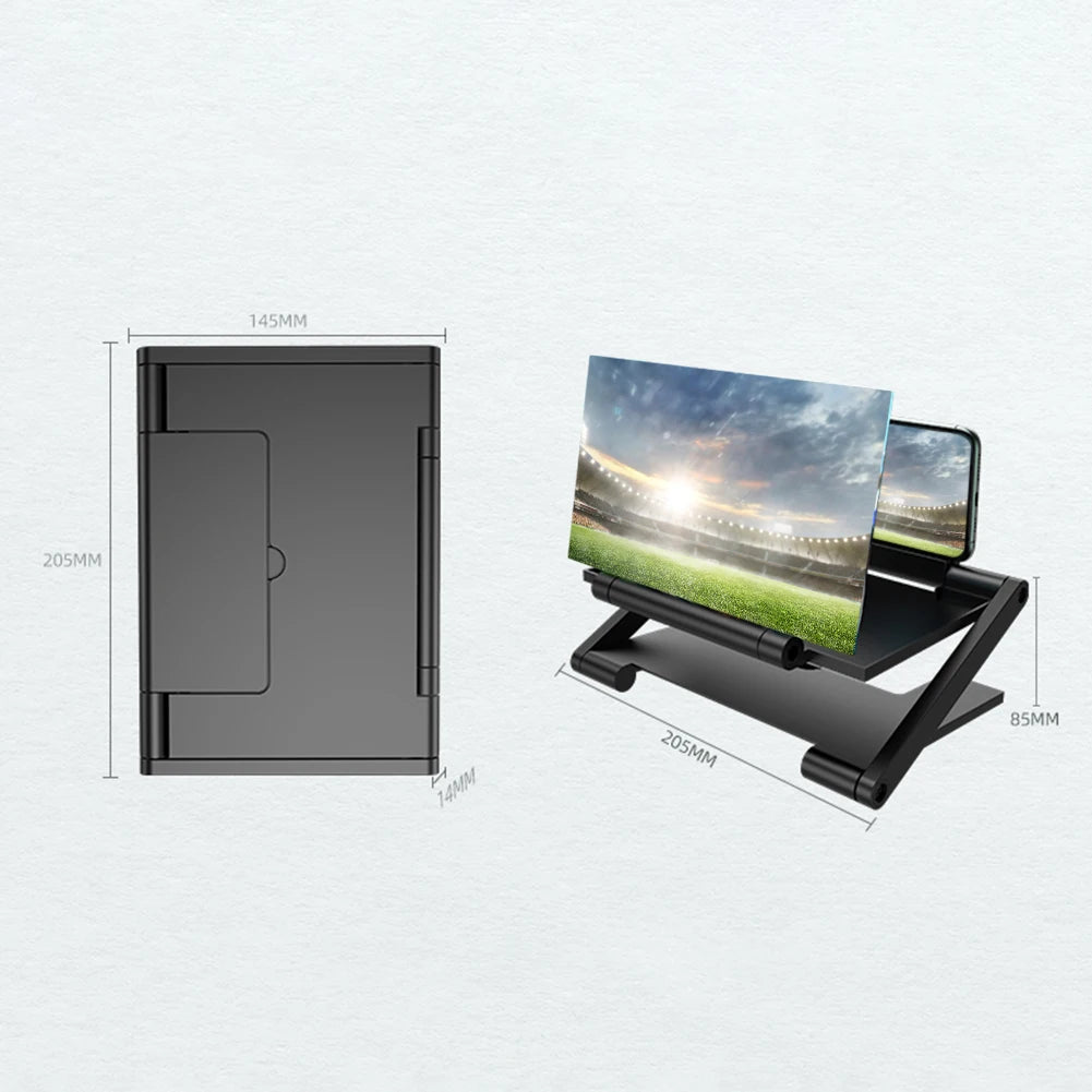 Foldable HD Phone Screen Magnifier with 3D Amplification Stand