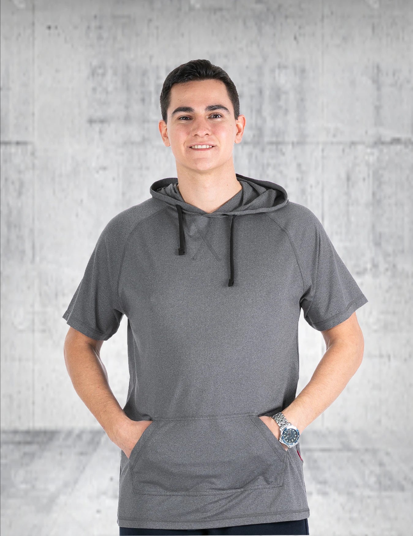 Men's lightweight and breathable casual sports hoodie - short sleeved quick drying suitable for outdoor sports in summer