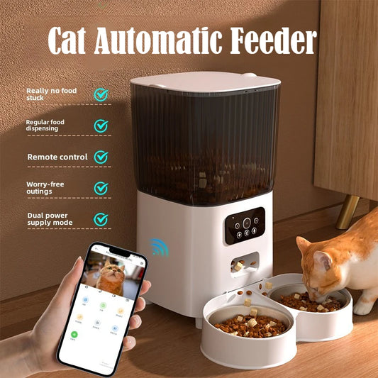 Smart WiFi Cat Feeder with Camera and Voice Control