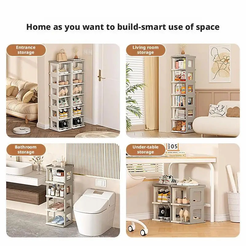 Foldable Shoe Rack Multi-Function Entryway Organizer Storage Solution