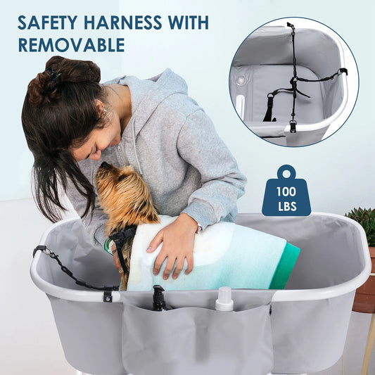 Portable Pet Bathtub Foldable Elevated Small Medium Dog Bath Tubs for Bathing Shower Grooming Dog Washing Pool for Mascotas
