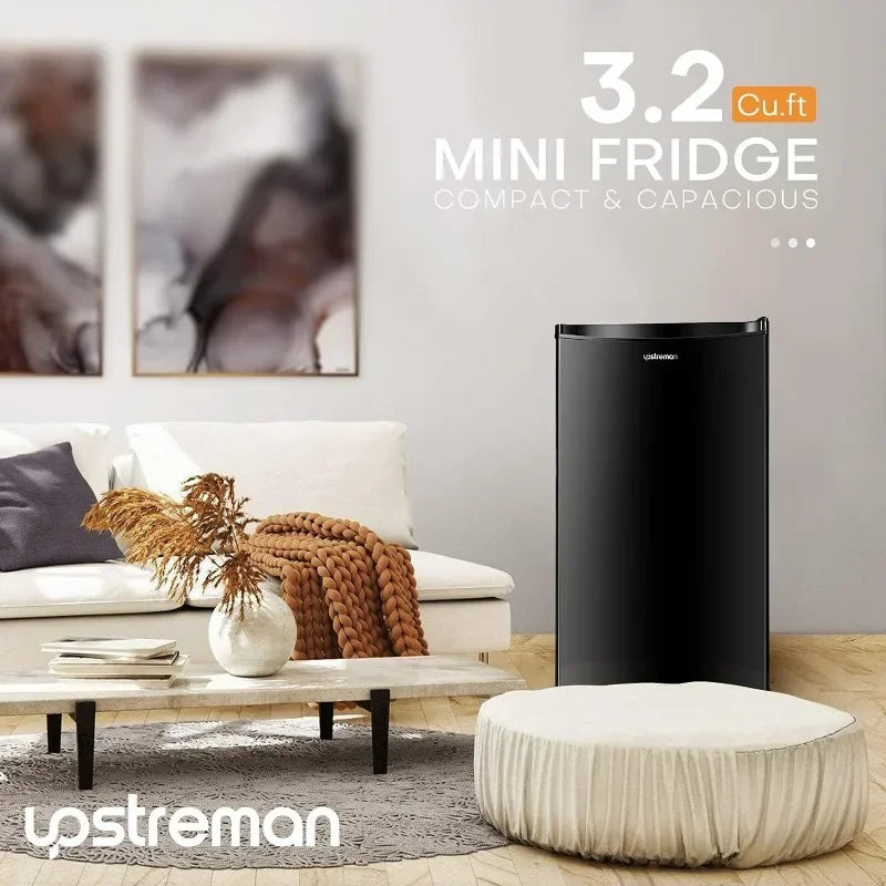 Upstreman 3.2 Cu.Ft Mini Fridge with Freezer for Dorm Office Bedroom