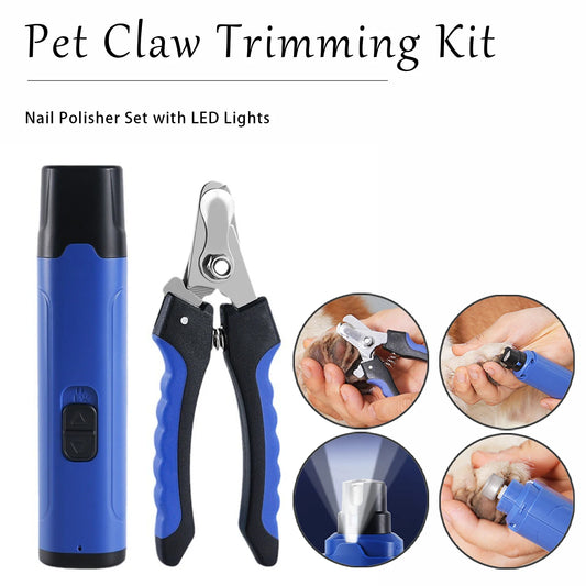 Electric Dog Nail Grinder and Clipper Set with Safety Guard