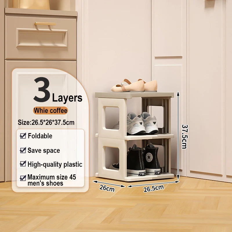 Foldable Shoe Rack Multi-Function Entryway Organizer Storage Solution
