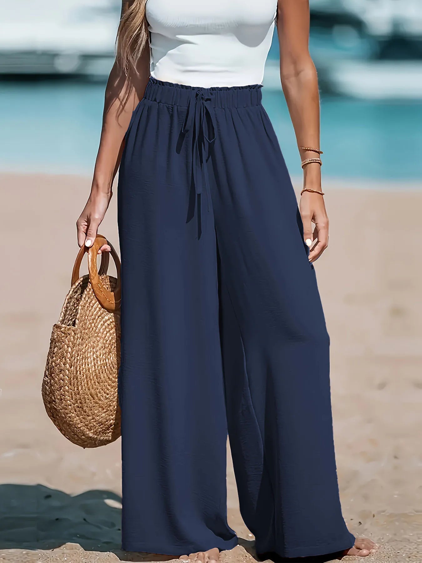 Wide Leg Casual Pants for Women's Everyday Fashion