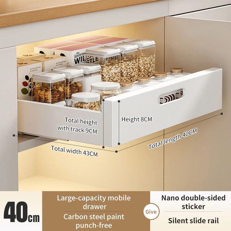 In-Cabinet Pulley Drawer Shelf Organizer for Efficient Kitchen Storage