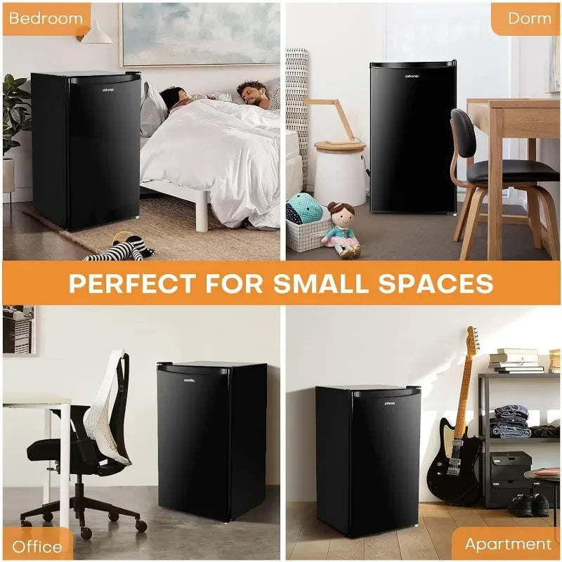 Upstreman 3.2 Cu.Ft Mini Fridge with Freezer for Dorm Office Bedroom